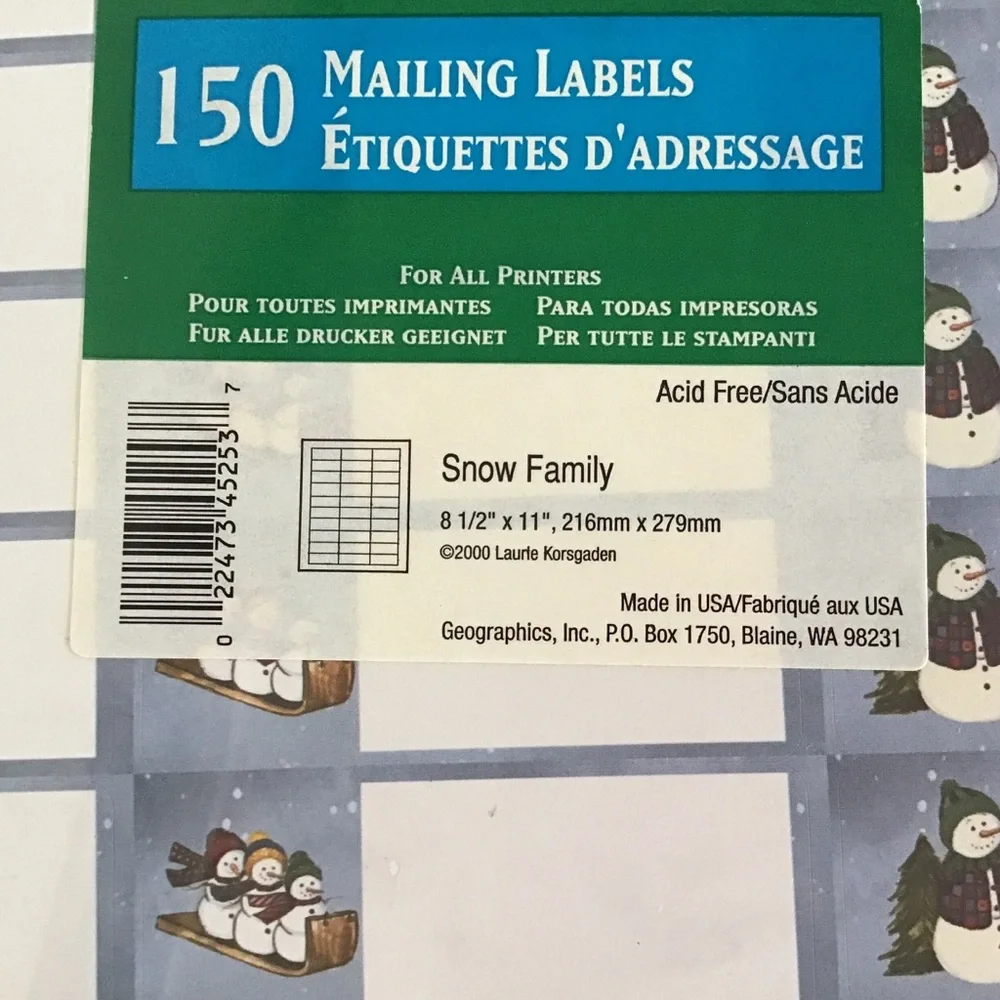 HOLIDAY CHRISTMAS MAILING ADDRESS LABELS NWT